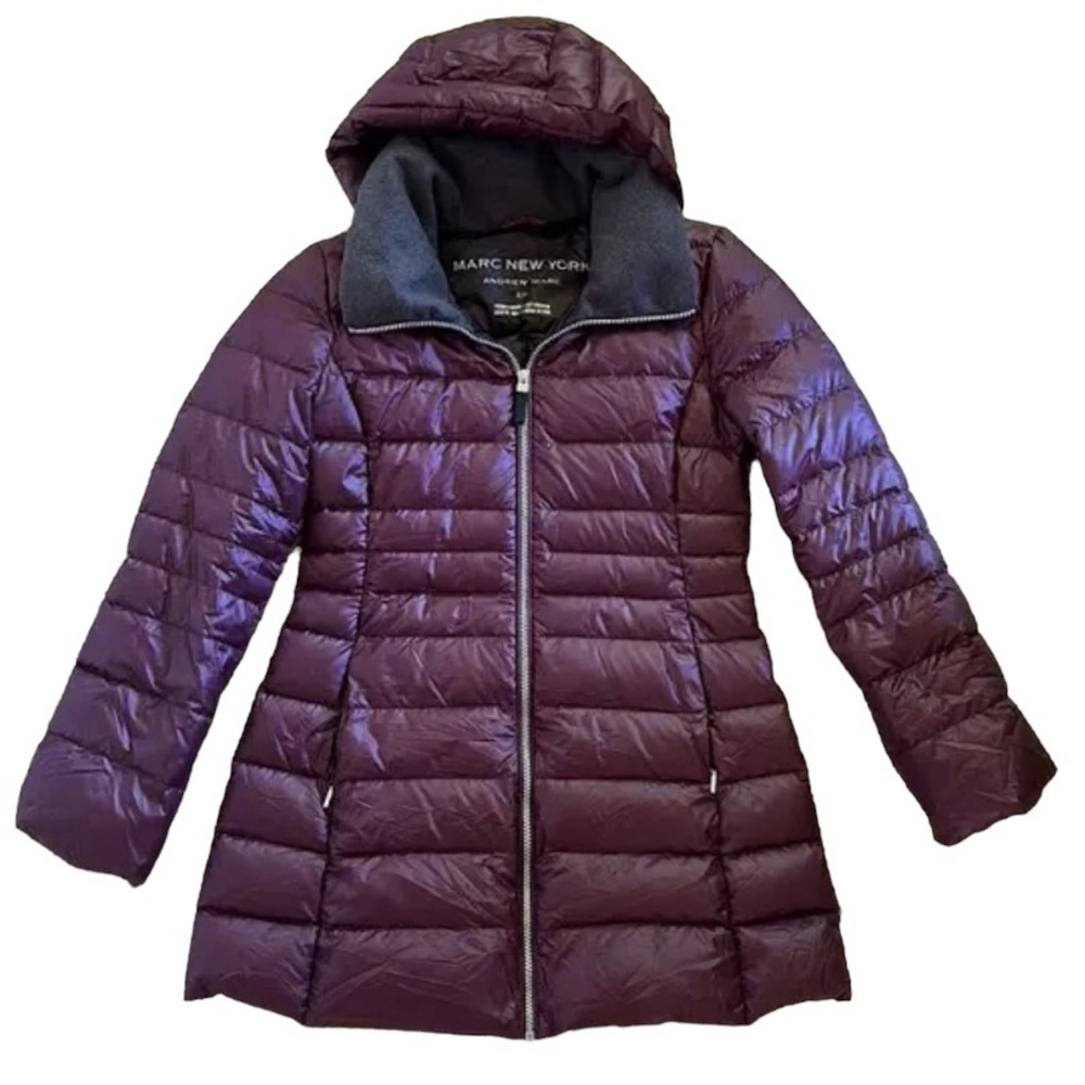 Andrew Marc Parka Jackets Coats Marc New York Eggplant Puffer Purple hooded XL